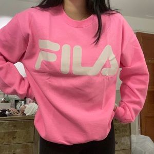 Pink Fila Urban Outfitters Crewneck Sweatshirt